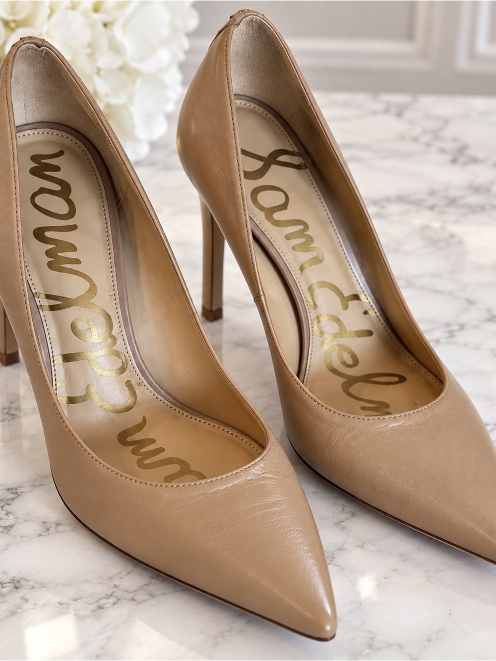 Sam Edelman Nude Pointed Toe Pumps Heels Size 10